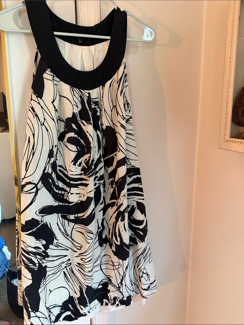 Talbots Black and White Floral Midi Dress